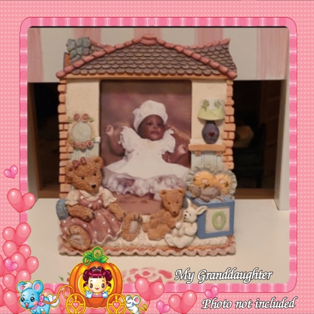 Embellished 3D Resin Bear Rabbit & Friends Photo Frame Child Decor